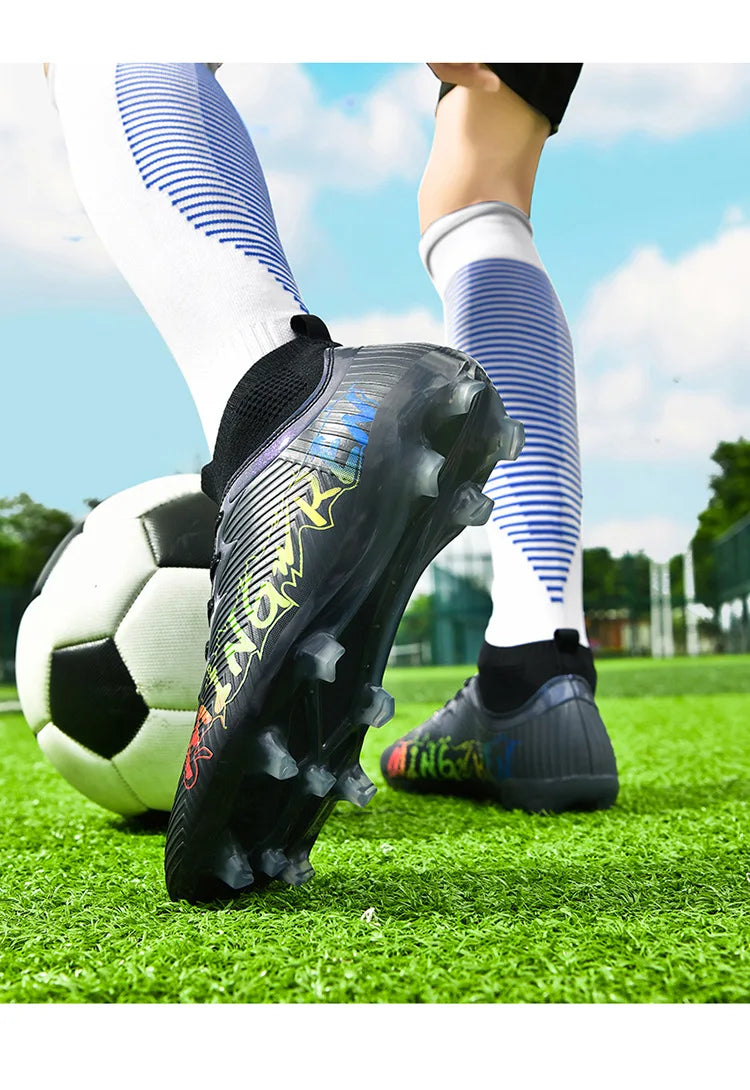 New Low Top Soccer Shoes for Men Teenage Boys Athletic Sports Training Footwear for Students on Lawn and Grass Fields