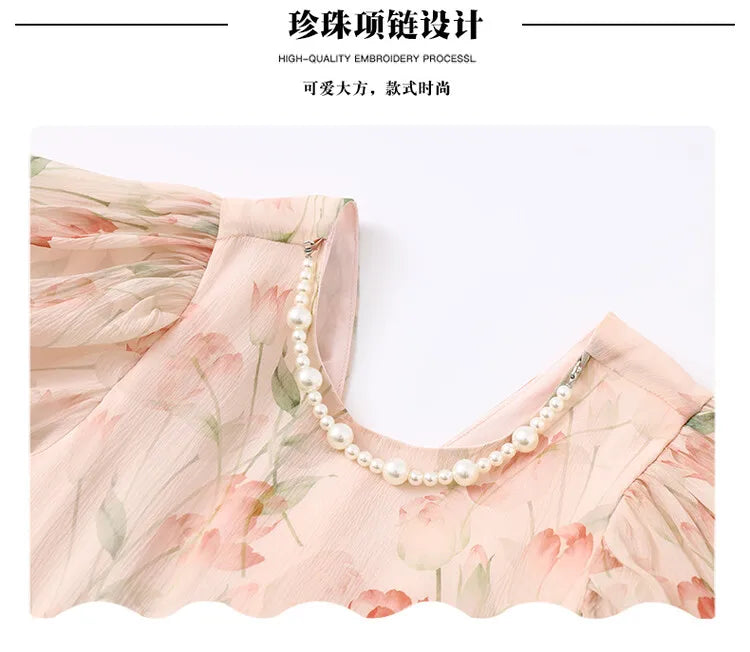summer Elegant Flower Princess Dresses vestidos elegantes para mujer kids girls dress clothes vestido verano 12 14 enfant fille