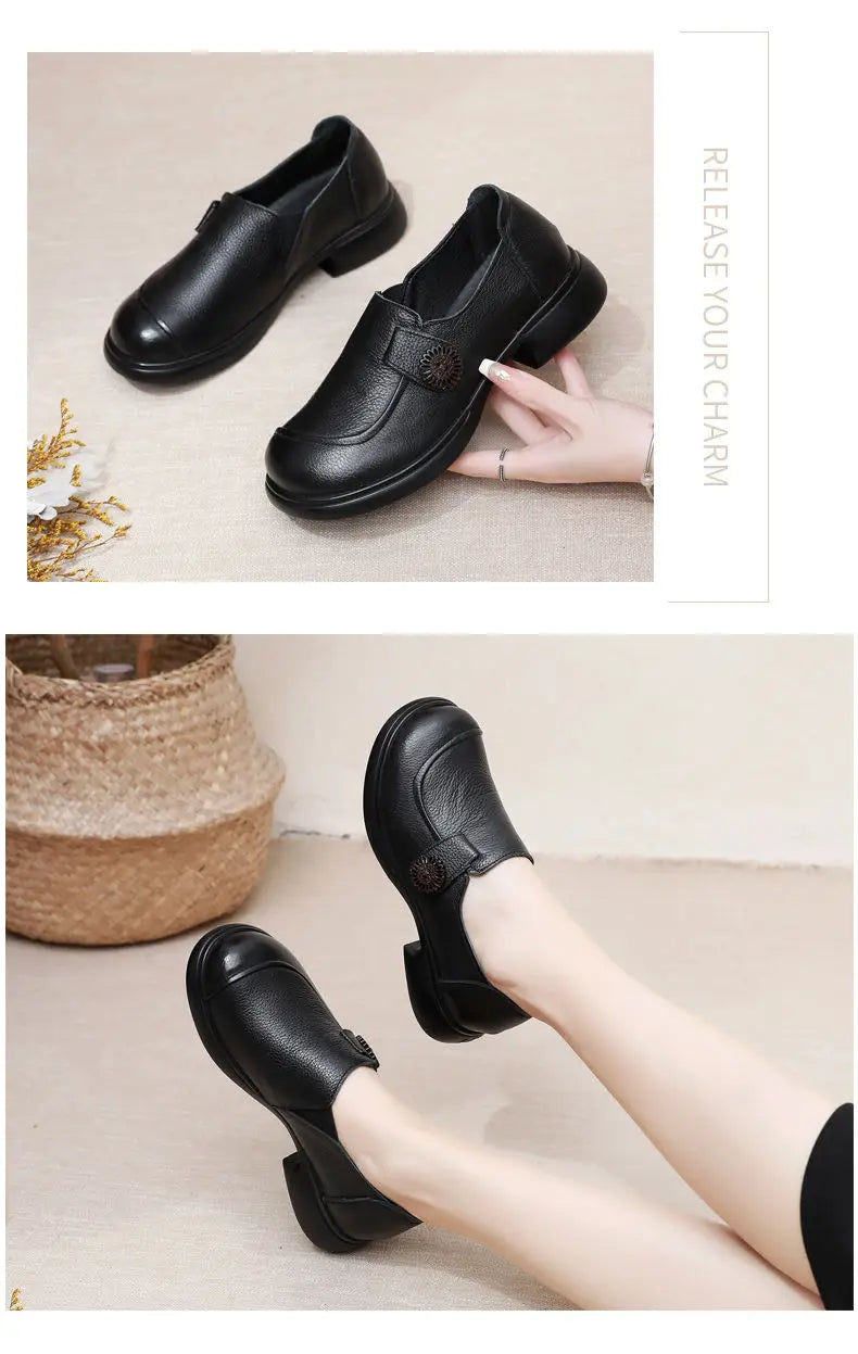 Genuine leather loafers women  comfortable gray shoes low heels luxury ladies court shoes slip on moccasins elegant dress flats