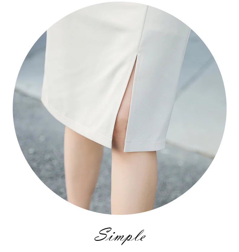 Design Sensation  Maturity Slimming Midi Skirt Women's Spring 2026 New Style High Waist Zipper Side Slit H-Shape Skirt