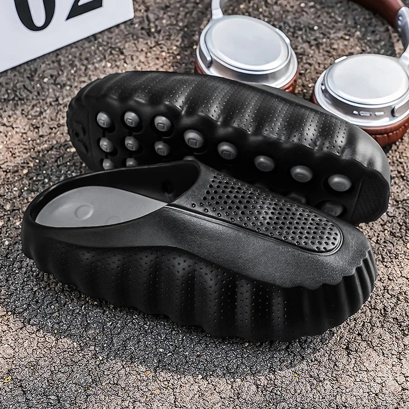 Summer Men Half Slippers Outdoor Breathable Couple Beach Shoes Platform Lightweight Soft Men Sandals Women Garden Casual Shoes