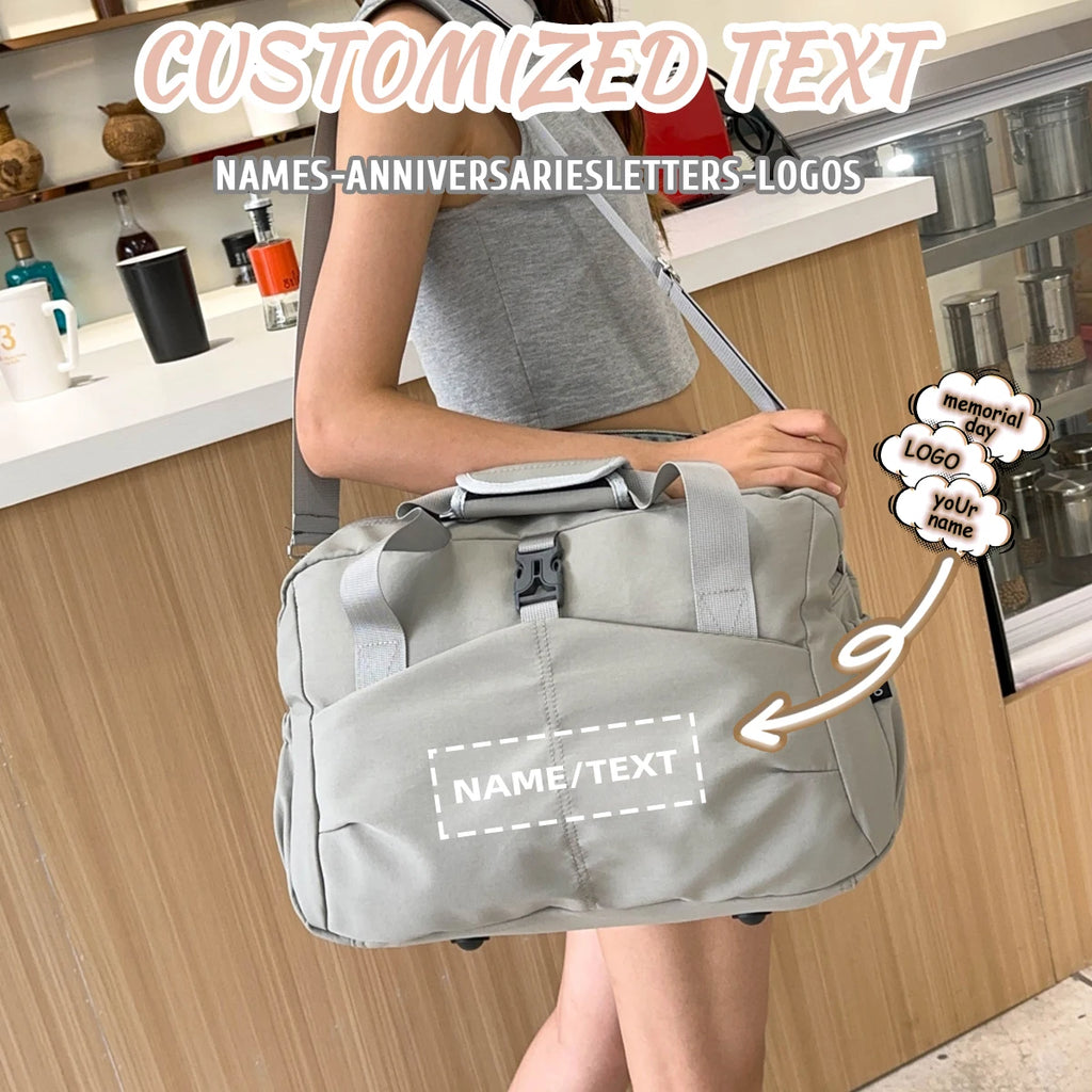 Customized Logo Short-Distance Travel Bag for Women, Lightweight Luggage Bag, Portable Sports and Fitness Bag, Travel and Business Trip Carry-On Bag, Personalized DIY