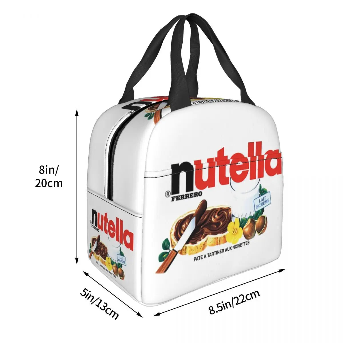 Custom Italy Nutellas Thermal Insulated Lunch Bag Women Portable Lunch Container for Outdoor Picnic Storage Food Box