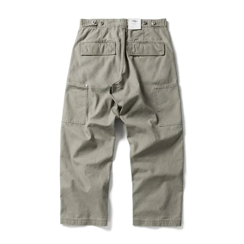 Men Streetwear Fashion Loose Casual Pure Cotton Wide Leg Baggy Pant Cityboy High Street Amikaji Cargo Pants Trousers