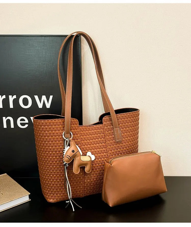 Nylon Shoulder Tote Bag Large Capacity Waterproof for Women Office Shopping Travel Daily