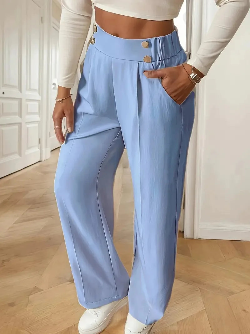 Women's Trousers Casual High-waisted Trousers Loose Temperament Versatile Office Female Straight Long Pants 2025