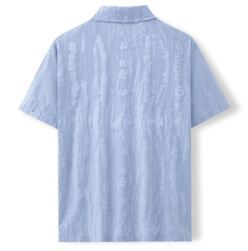 2026 Men's Summer Shirts Top Solid Turn-Down Collar Short Sleeve Shirt for Men Loose Half Sleeved Non Ironing T-shirt Male New