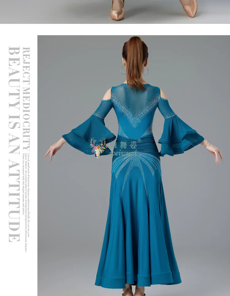 Modern Dance Dance Performance Dresses for Women's High End Premium Elegant Big Swing Dress Waltz Ballroom Dancing Clothing