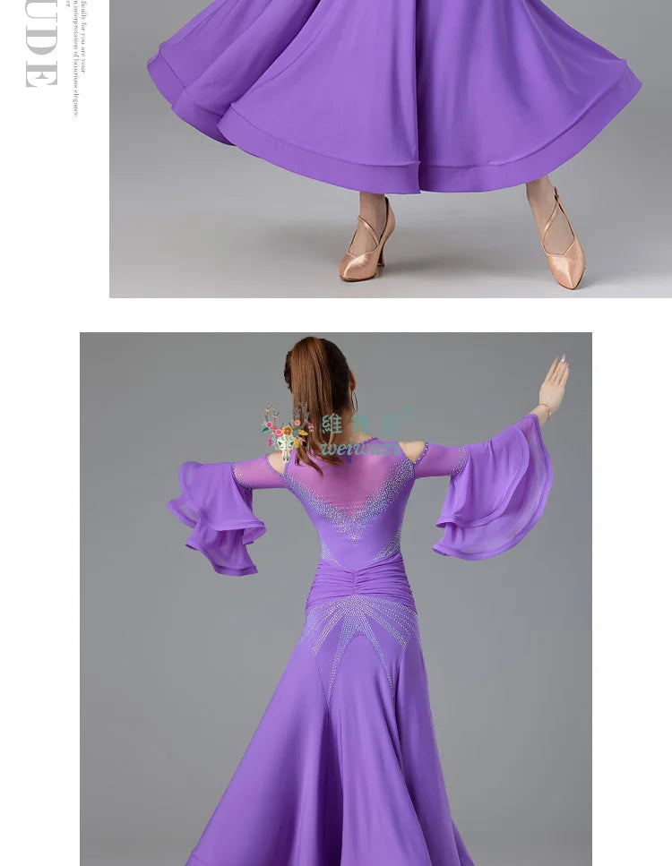 Modern Dance Dance Performance Dresses for Women's High End Premium Elegant Big Swing Dress Waltz Ballroom Dancing Clothing