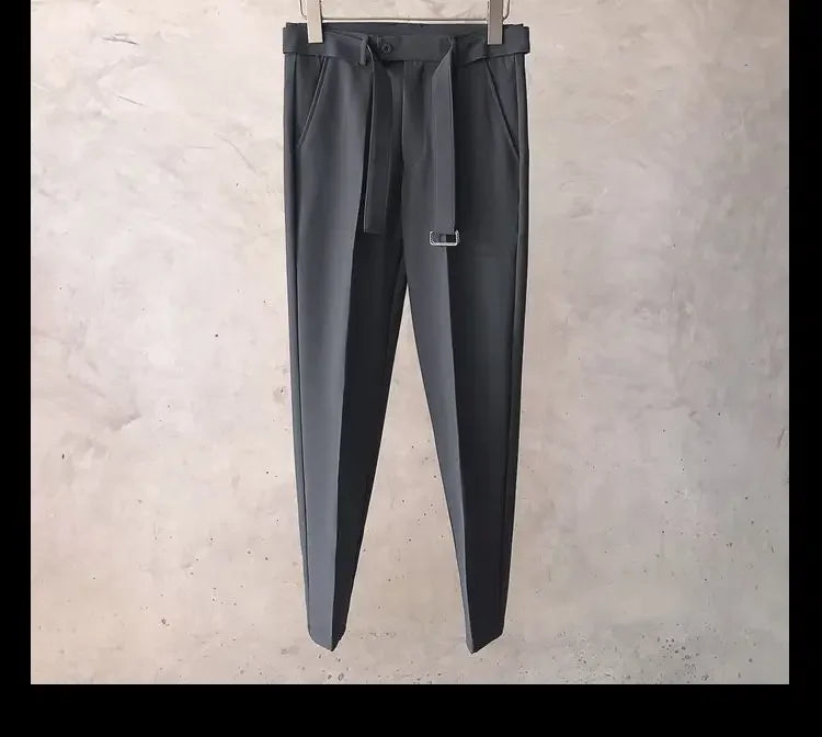 Draped Office Trousers For Men Fluid White Man Suits Pants Work Summer 2025 Chinese Homme Clothing Premium Stylish Formal