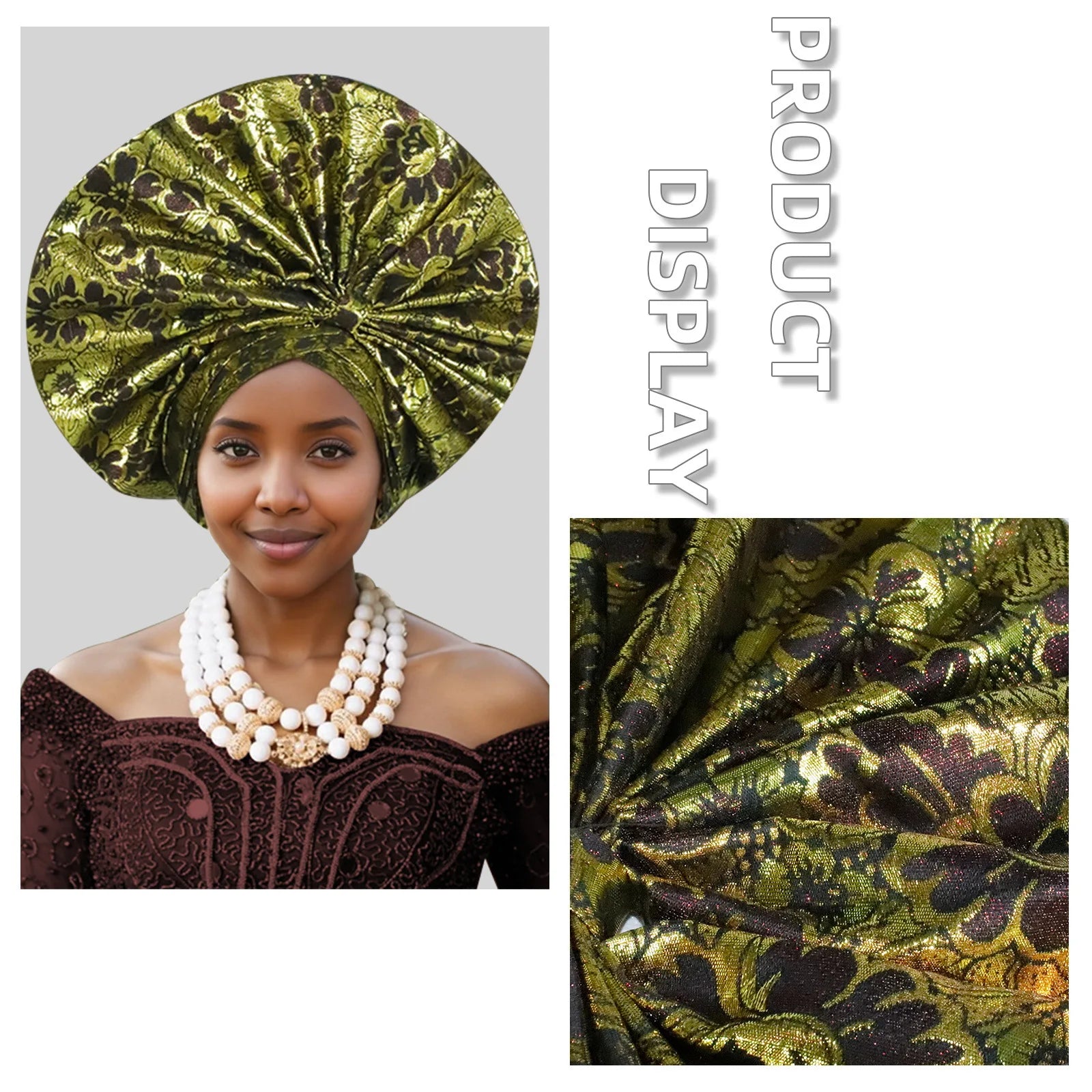 Elegant African Autogele Women's Turban Cap Nigeria Wedding Gele Ready To Wear Headtie Evening Party Headwear African Headtie