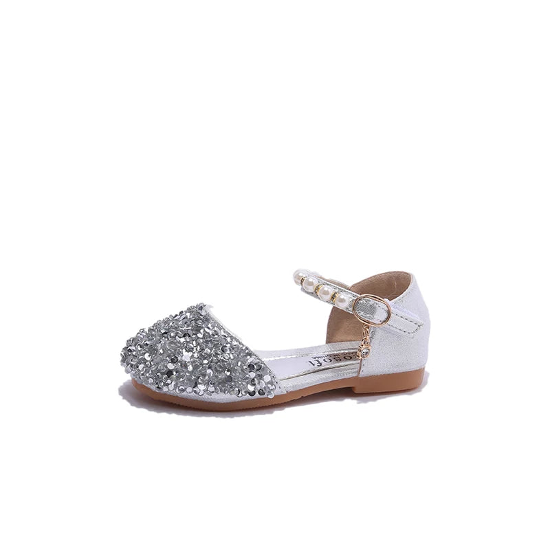New Children Princess Shoes for Girls Bowtie Glitter Children Baby Dance Shoes Bling Bling Party Casual Toddler Girl Sandals