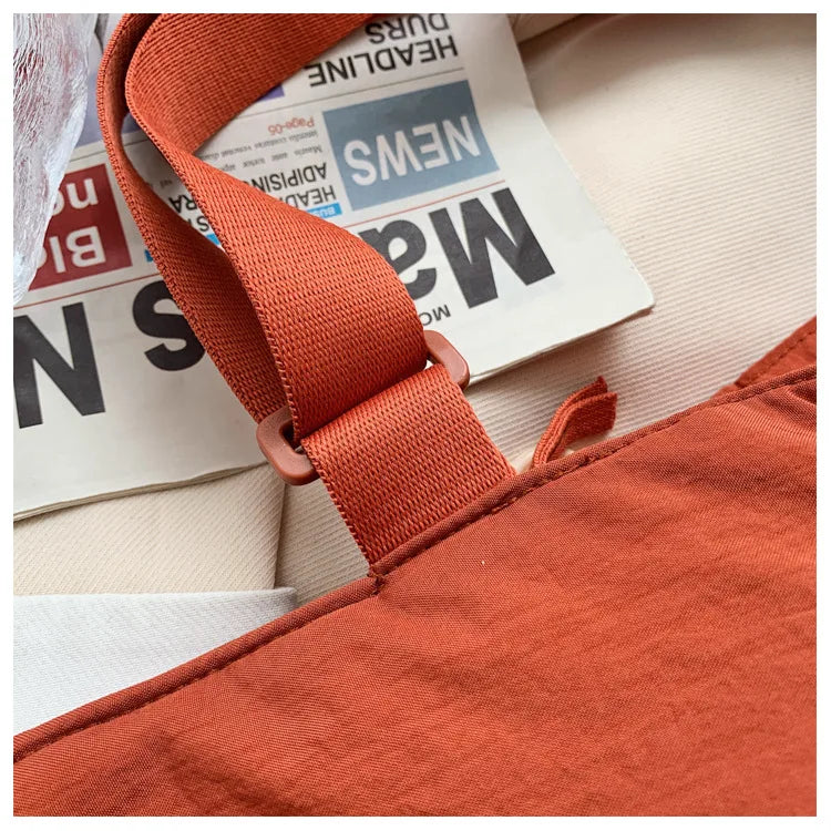 Soft Nylon Women's Portable Shoulder Bag Large Capacity Female Commute Crossbody Bags Simple Design Ladies Tote Purse Handbags