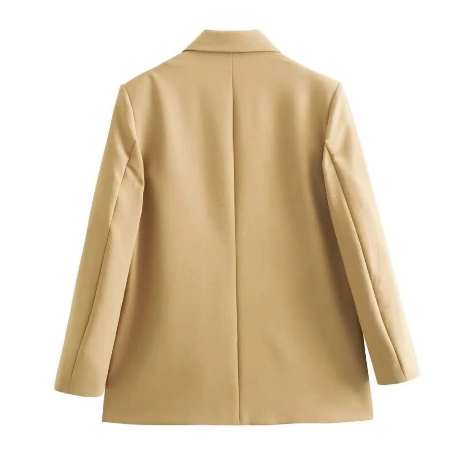 Women Elegant Solid Blazers Female Simple Style Double Breasted Long Sleeved Suit Jackets Casual Office Lady Suit Jackets Tops