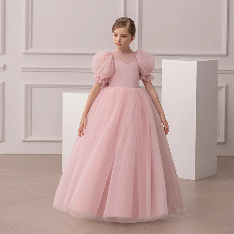 Teenage Girls Big Bow Princess Dress For Kids First Communion Formal Evening Vestidos Wedding Bridesmaid Birthday Pageant Gown