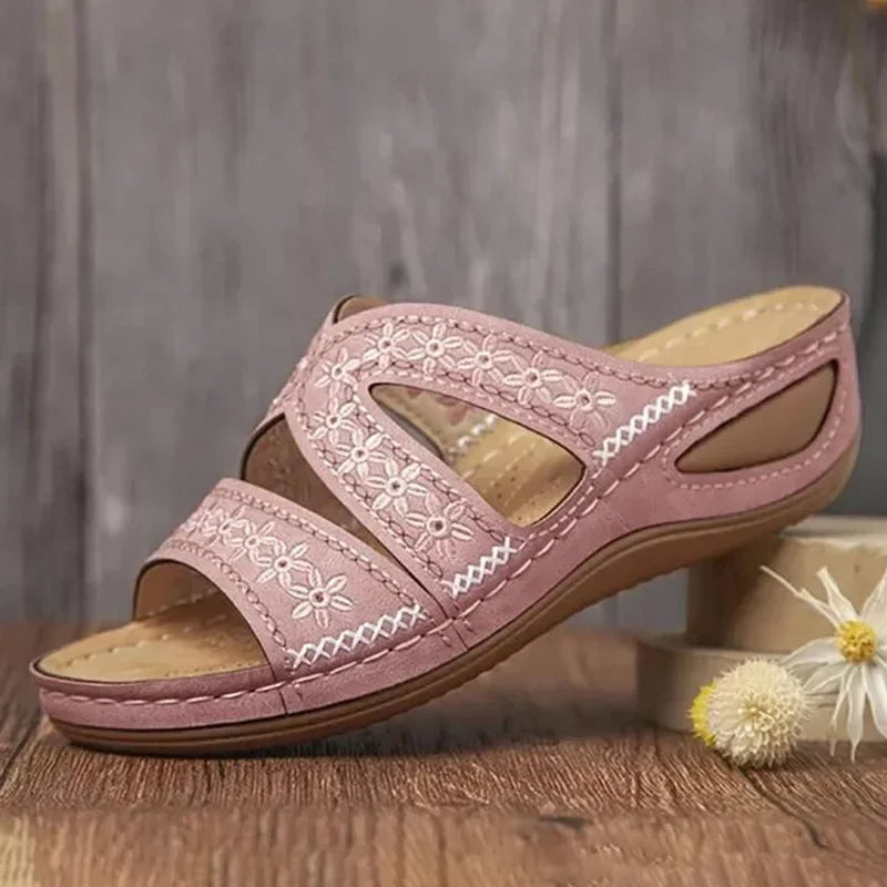 Summer Women Wedge Sandals Premium Orthopedic Open Toe Sandals Vintage Anti-slip Leather Casual Female Platform Retro Shoes