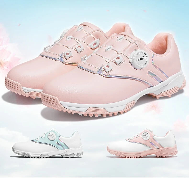 PGM Women Golf Shoes Waterproof Rotating Buckle Anti Slip Sports Shoes XZ297