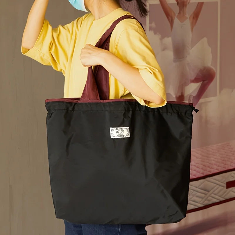 Nylon Supermarket Shopping Bag,Reusable Grocery Bags- Large Capacity Foldable Grocery Tote with Adjustable Shoulder Strap