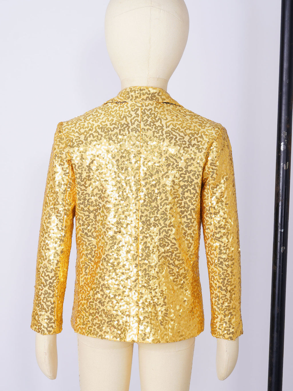 Kids Boys Fashion Shiny Sequins Lapel Suit One Button Jacket Coat Blazer Tuxedo for Wedding Birthday Party Stage Performance