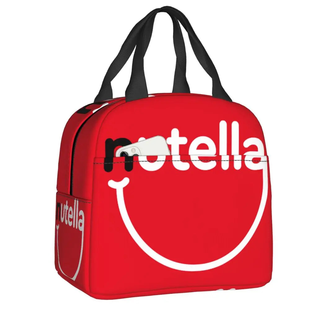 Custom Italy Nutellas Thermal Insulated Lunch Bag Women Portable Lunch Container for Outdoor Picnic Storage Food Box
