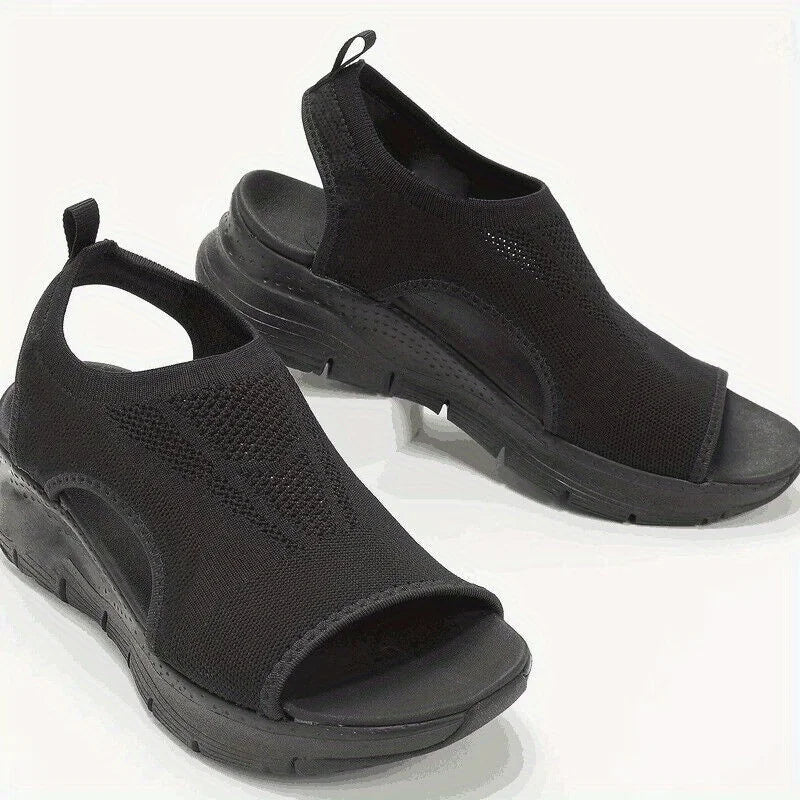 Women Summer Shoes New Mesh Fish Platform Sandals Women's Open Toe Wedge Sandals Ladies Light Casual Shoes Zapatillas Muje