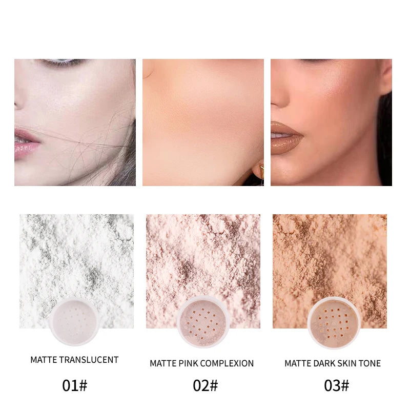 Mineral Face Powder Waterproof Oil Control Translucent Setting Powder High Coverage Makeup Fixer Powder Make-up For Women Makeup