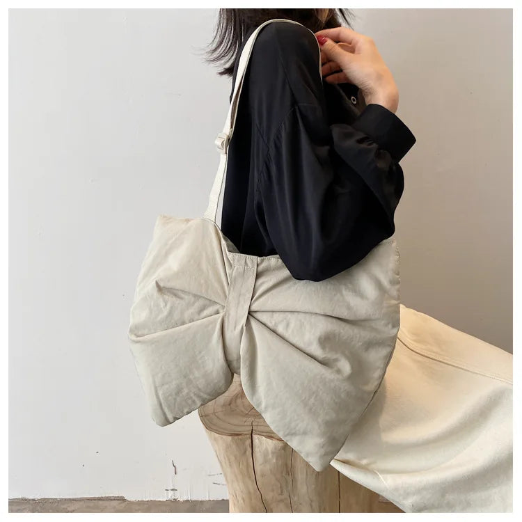 Soft Nylon Women's Portable Shoulder Bag Large Capacity Female Commute Crossbody Bags Simple Design Ladies Tote Purse Handbags