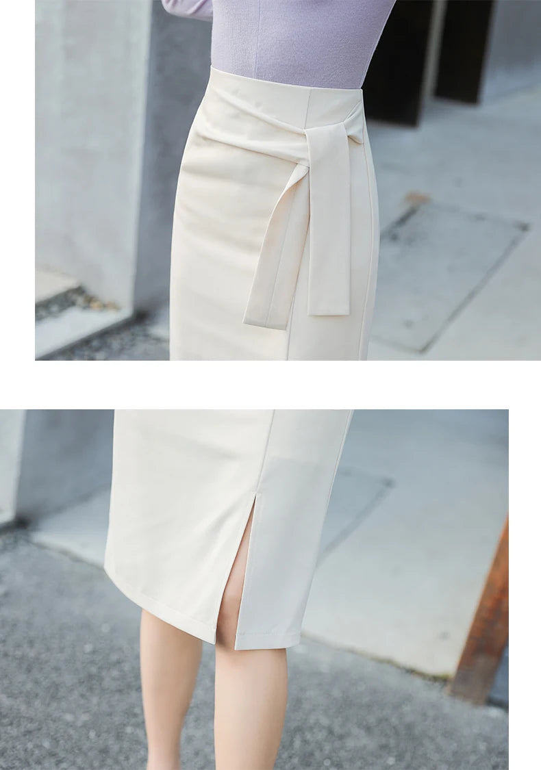 Design Sensation  Maturity Slimming Midi Skirt Women's Spring 2026 New Style High Waist Zipper Side Slit H-Shape Skirt