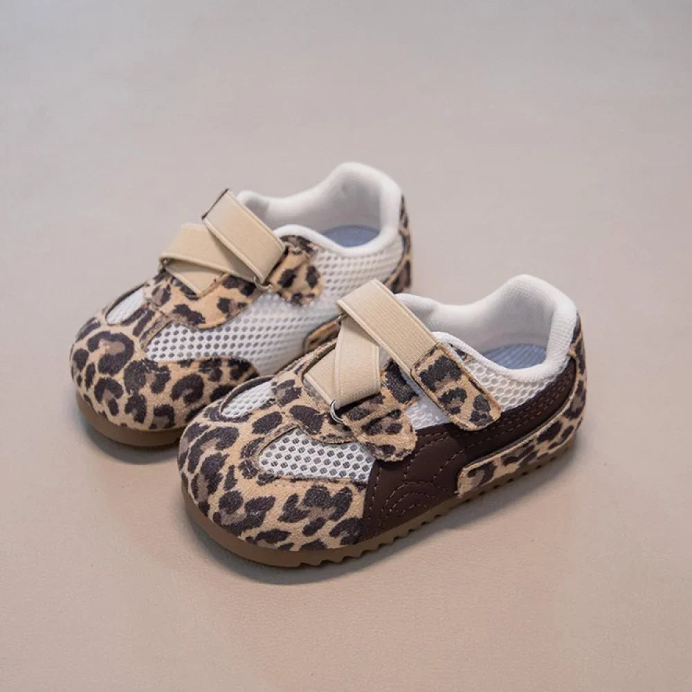 Kid's Sneakers Summer Sport Shoes For Children Mesh Breathable Leopard Boy's Girl's Running Footwear Anti-slippery Ergonomics