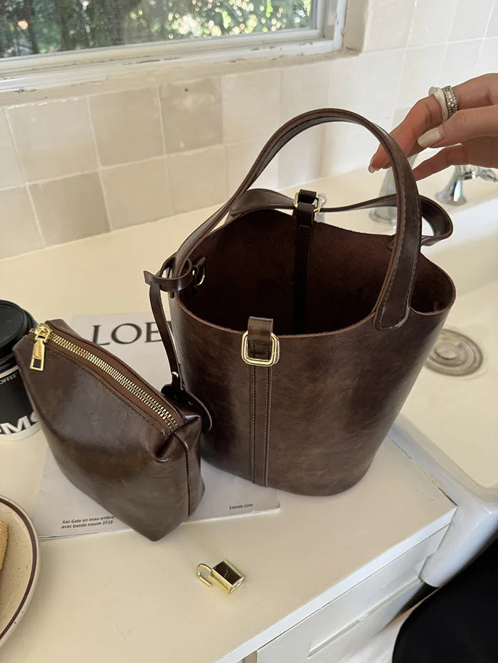 Women Bags Handbags Bucket Bag Shoulder Bag Crossbody Bag Fashion Buckek Tote Bag Leather Luxury Desginer Big Lady Hand Bags