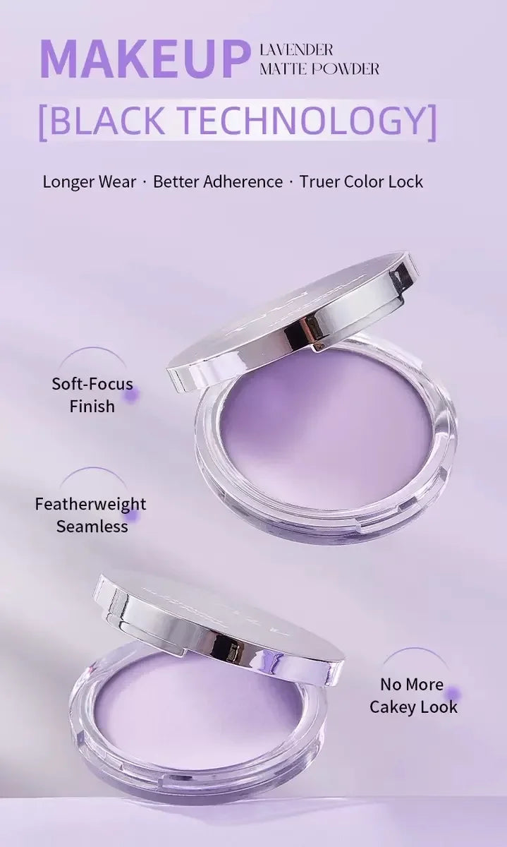 1PC Violet Cream To Powder Skin-friendly Skin Natural Face Long Lasting Oil-controlling Contouring Powder Cosmetics