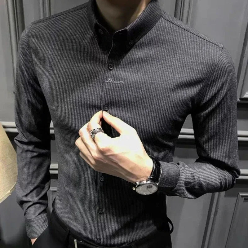 Shirts for Men Business Striped Plain Man Shirt Fashion 2026 with Collar Sale Cheap Things Stylish Hot Aesthetic Regular Brand