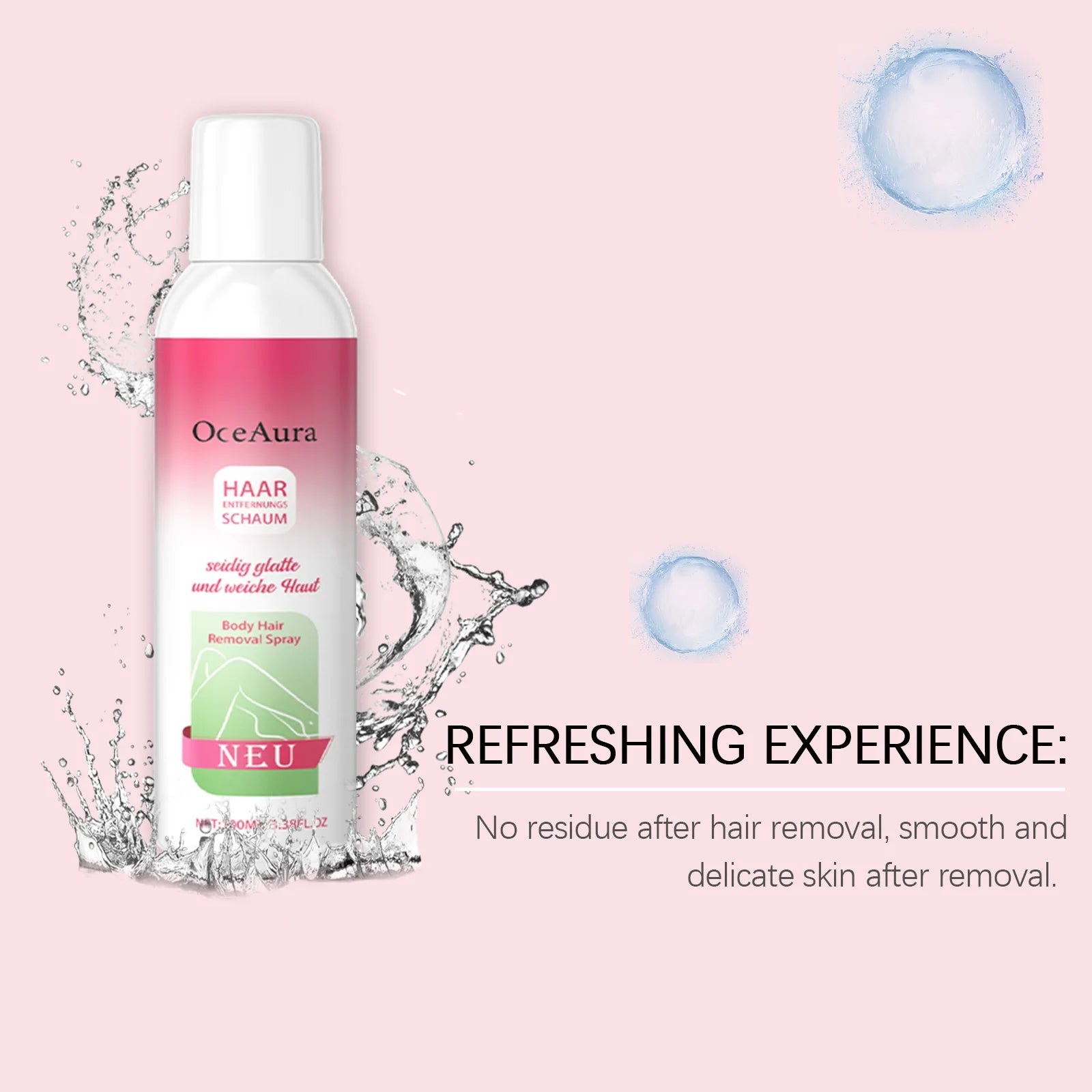 Body Hair Removal Spray - Gentle, Refreshing, Non-Irritating Care for Skin, Hair Cleansing and Removal Spray
