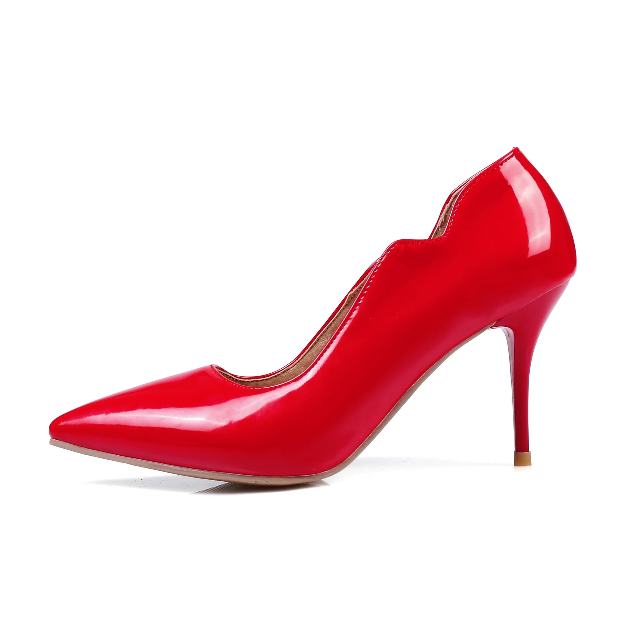 Nude High-Heeled Shoes for Women, Thin Heels, Pointed Toes, Small Size 30, 2024 New Style for Ladies, Elegant Spring and Autumn White Sexy Patent Leather Professional Black Women's Single Shoes, European and American Extra La