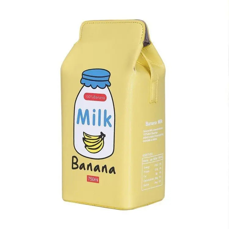 Portable Women Funny Milk Box Shape Shoulder Bag Phone  Crossbody Pouch Female Crossbody Bag Daily Shoulder Bag Ladies Bags