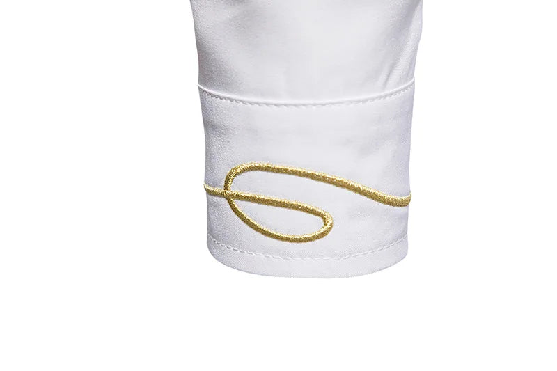 Men's Irregular Oblique Button Up Dress Shirts Streetwear Luxury Elegant Embroidery Business Shirt Chemise Homme Mens Blouses