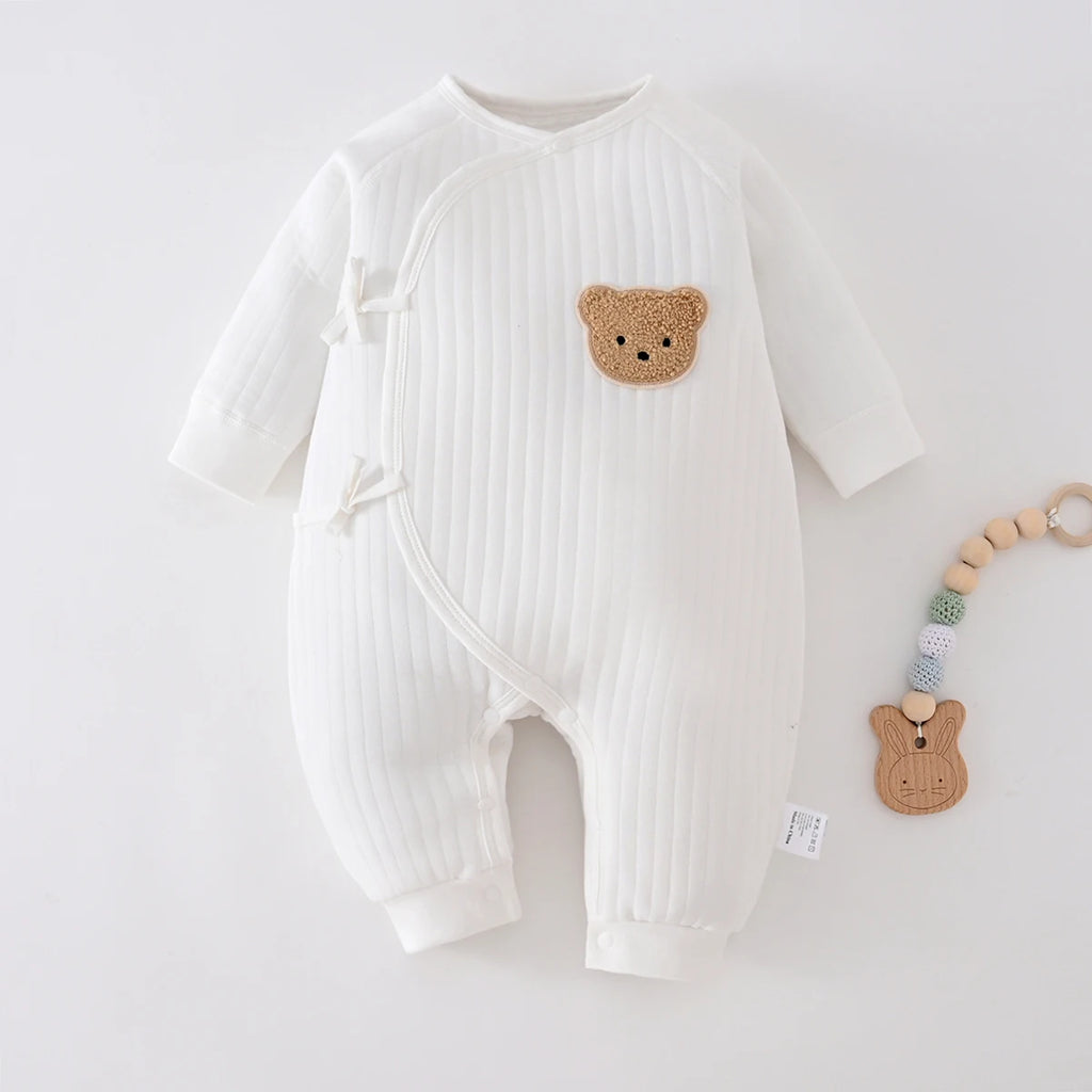 Somenie Boys Girls Bodysuit Newborn Winter Onesie Clothes Cotton Toddler Home Wear  0-6M Thickened Spring and Autumn Clothing