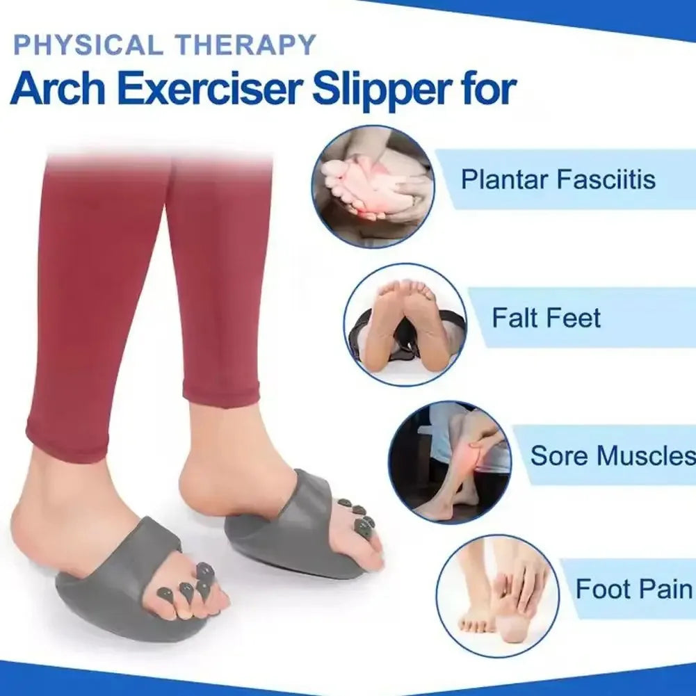 Women's Arch Support Massage Slippers Thick Soled Slide Sandals Shaking Slimming Shoes Postpartum Leg Massage Foot Relief