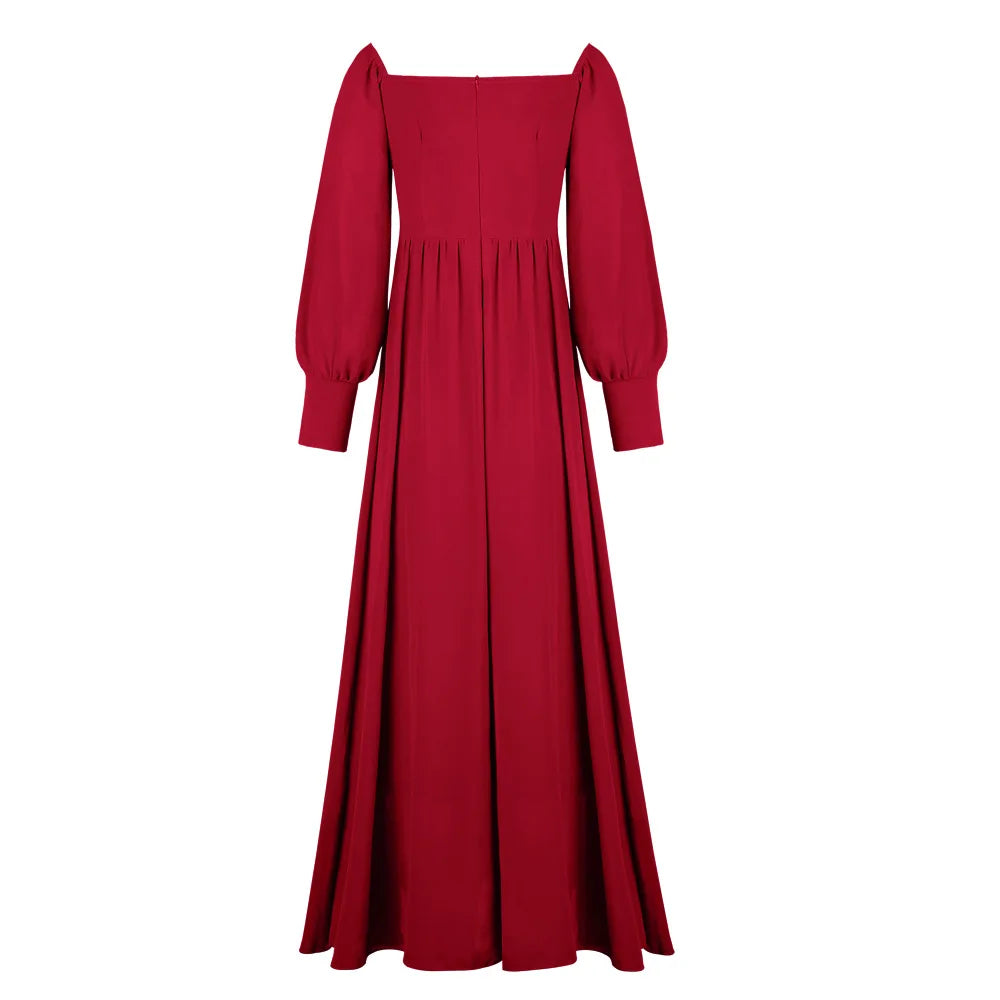 2024 Sexy Evening Dress for Women Party Gown High Waist Tulle Princess Skirt Long Sleeve round Neck Single Piece Spring Summer