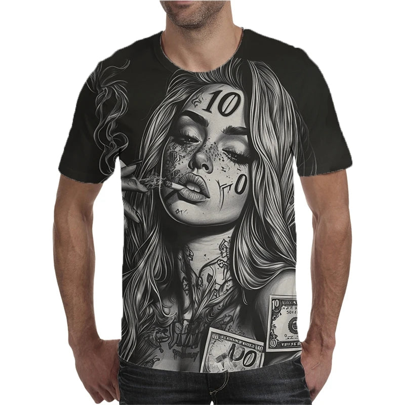 Fashion Nun Graphic T Shirts For Men Summer Trendy Hip Hop 3D Printed Streetwear T-shirts Cool Oversized Harajuku O Neck Tees