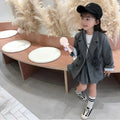 Girls' Suit British Style Noble Long Girls' Suit Plus Skirt 2024 Spring Clothes New Children's Clothing Fashion Casual