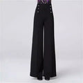 Modern Dance Pants New Female Latin Dance High Waist Wide Leg Trousers National Standard Ballroom Dance Pant Practice Competitio