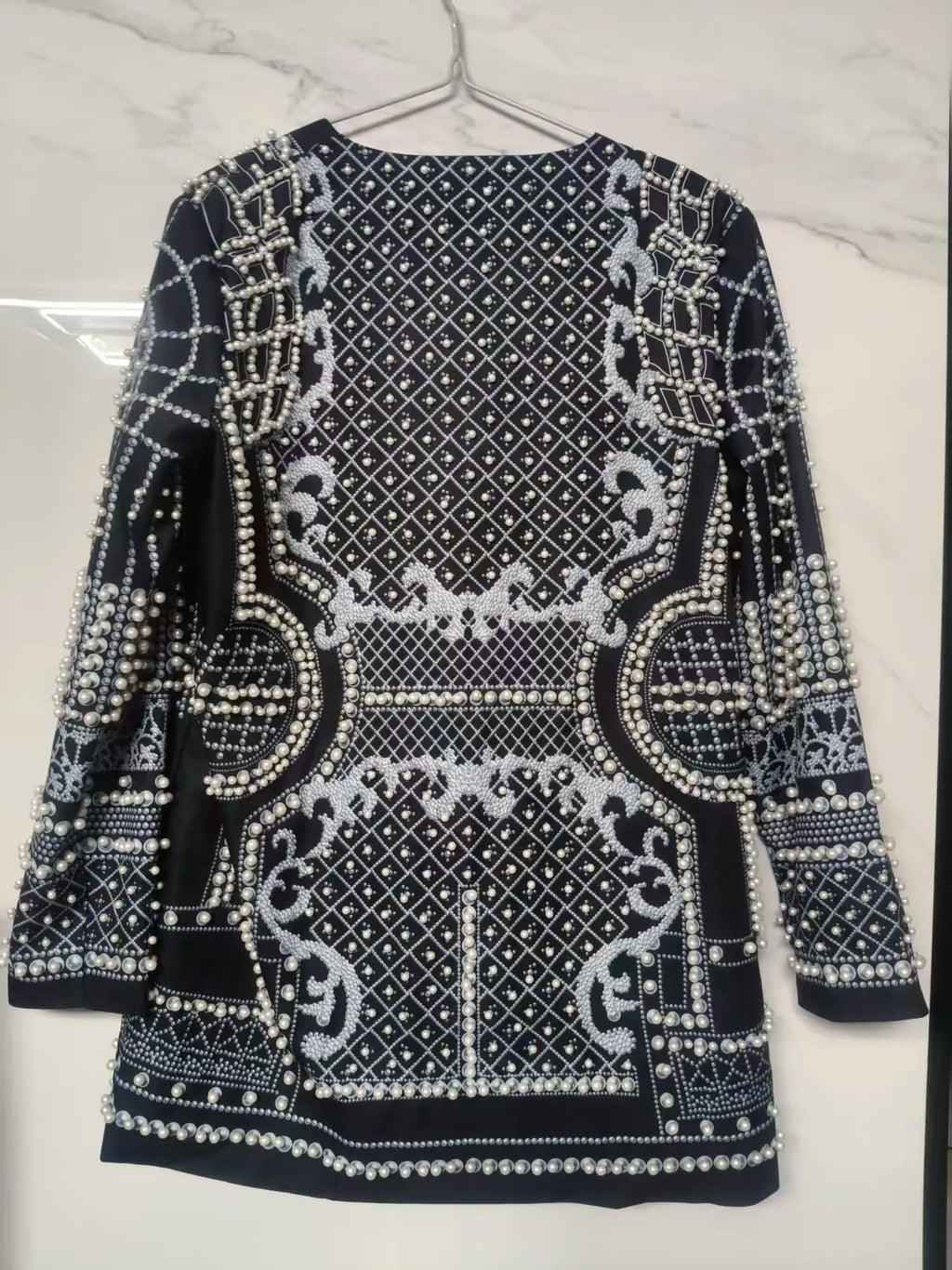 New Fashion Beaded V-neck Blazers for Women Streetwear Trendy High Quality Suit Jacket Coat Outerwear Female Clothing
