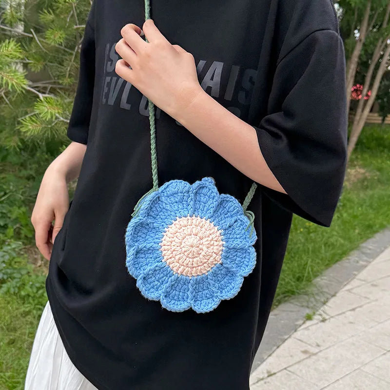 Ladies' Crossbody Bags New Handmade Woven Flower Kawaii Sweet Shoulder Bags High-quality Luxury Brand Crossbody Bags For Girl