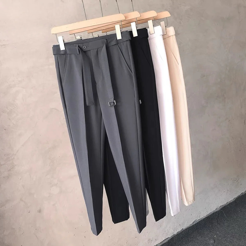Draped Office Trousers For Men Fluid White Man Suits Pants Work Summer 2025 Chinese Homme Clothing Premium Stylish Formal