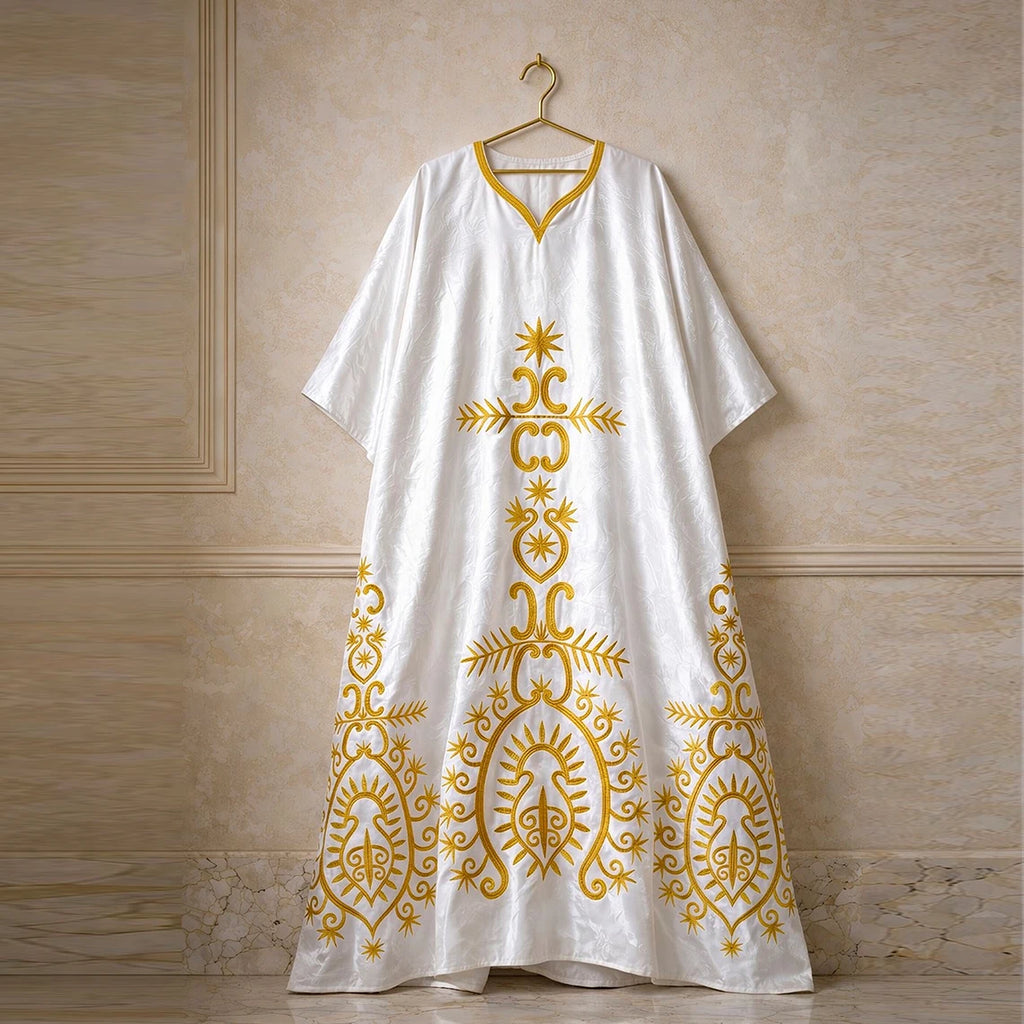 White And Gold African Women Bazin Riche Boubou Dress Original Nigeria Basin Rich Wedding Party Dashiki Gown Shining Robe