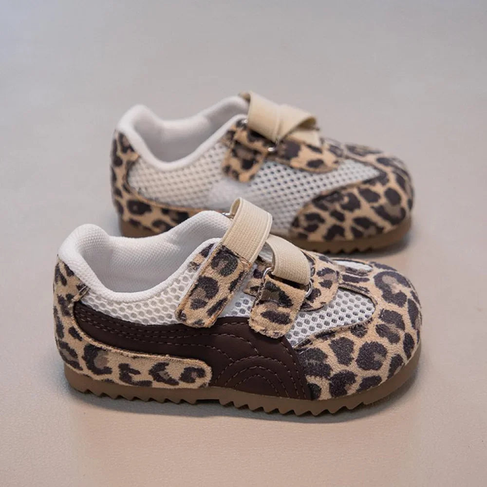 Kid's Sneakers Summer Sport Shoes For Children Mesh Breathable Leopard Boy's Girl's Running Footwear Anti-slippery Ergonomics