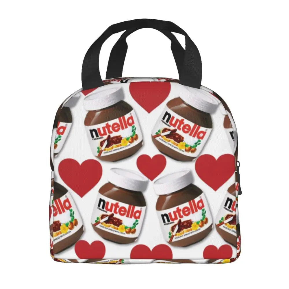 Custom Italy Nutellas Thermal Insulated Lunch Bag Women Portable Lunch Container for Outdoor Picnic Storage Food Box