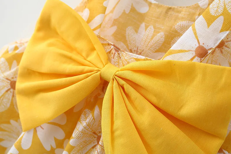 Summer Newborn Baby Clothes Toddler Girl Clothes Cotton Beach Suspender Dress+Sun Hat Princess Dresses2 Pcs