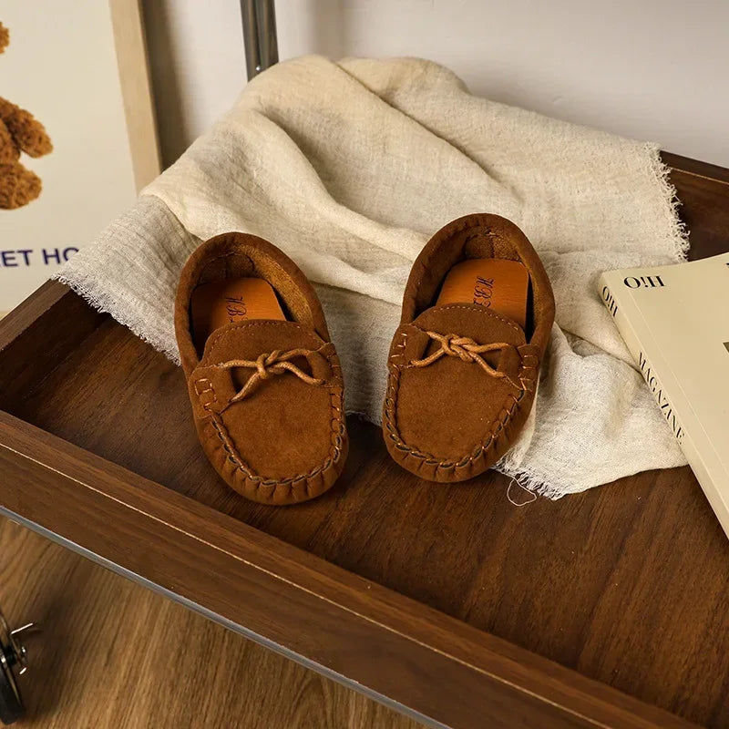Boy Leather Shoe Simple Versatile Children's Shoe for Girl Fashion Soft Kids Causal Flat Loafers Solid Color Moccasins Versatile